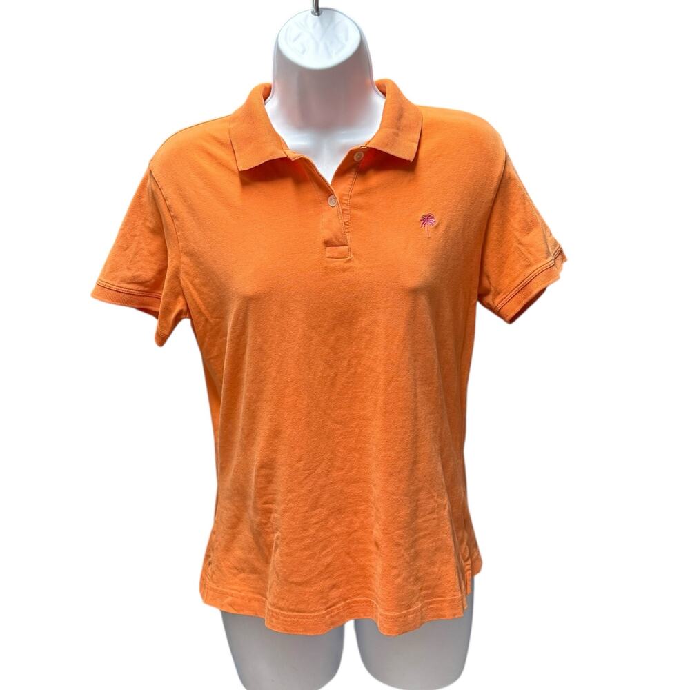 Lilly Pulitzer Polo Shirt Shirt Sleeve Orange Large